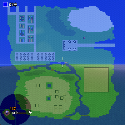 全体マップ表示のゲーム画面